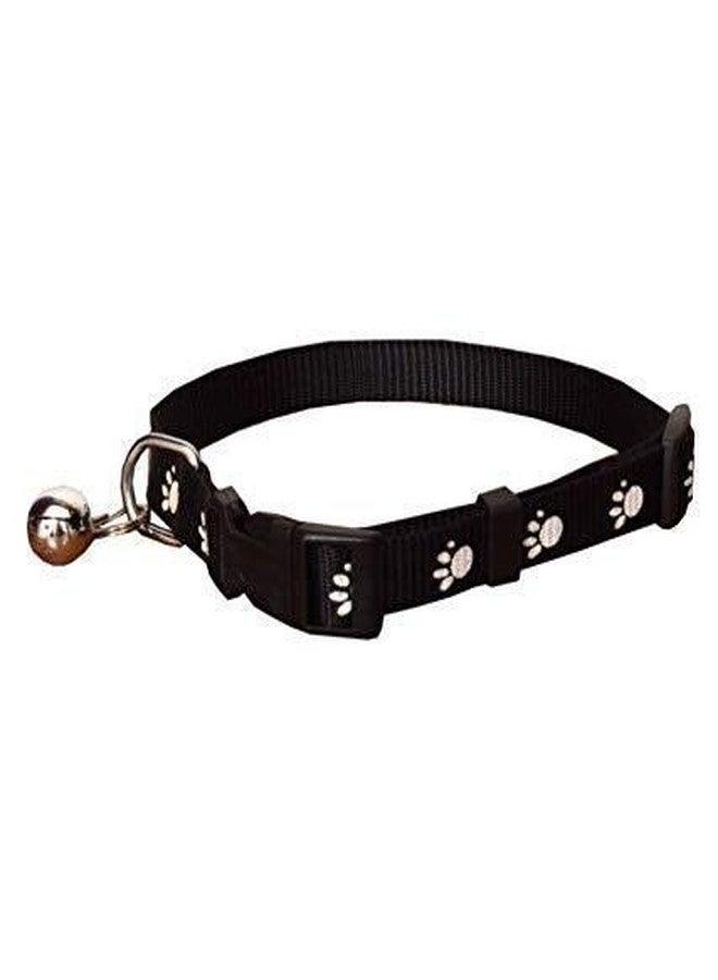 Pet Guard Adjustable Length Paw Print Cat Collar with Bell, 10mm (Assorted) - Image 1